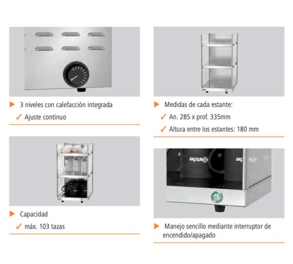 Bartscher Calienta Tazas TA1440 - Imagen 6