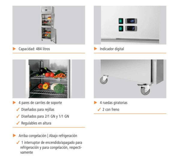 Bartscher Frigorífico con Congelador GN210 - Imagen 7