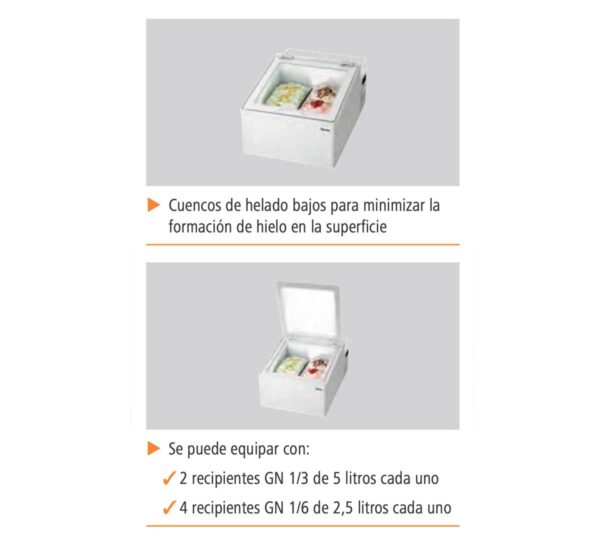 Bartscher Vitrina Helados 2x5L-F - Imagen 3
