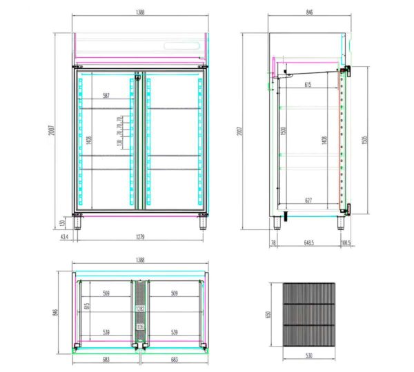 Edenox Armario Mixto Serie GN 2/1 APG-1402 MIX HC - Imagen 6