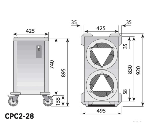 Edenox Carro Caliente Dispensador de Platos - Imagen 5