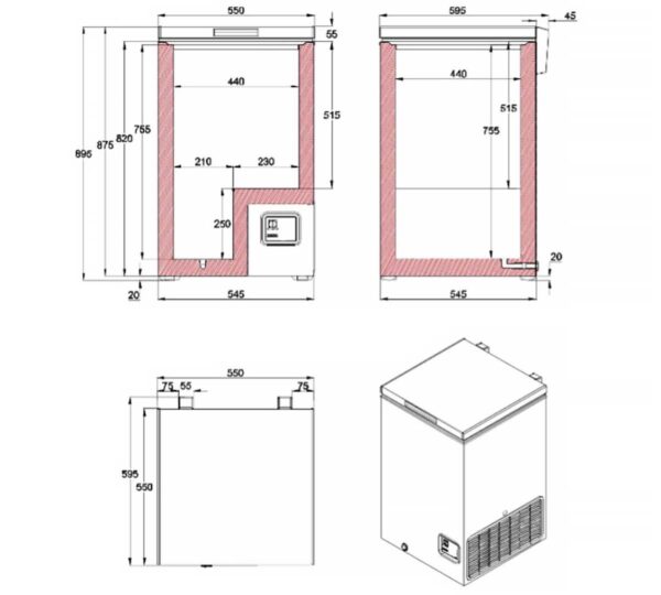 Edenox Congelador Horizontal Puerta Abatible NLF-120 - Imagen 3