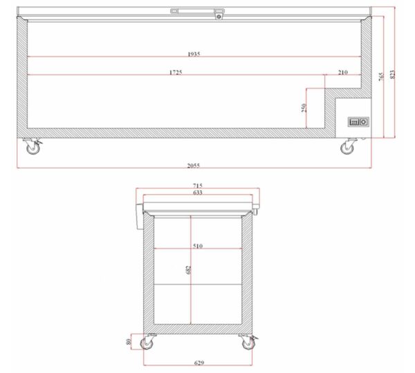 Edenox Congelador Horizontal Puerta Abatible NLF-675 - Imagen 2