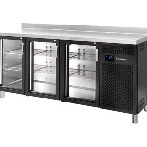 Edenox Mesa Refrigerada Puerta Cristal Snack Serie 600 MPS HC PC Negra
