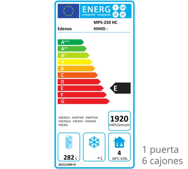 Edenox Mesa Refrigerada Snack Serie 600 MPS Puertas y Cajones - Imagen 6