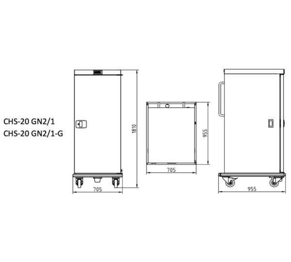 Eratos Carro Caliente Control de Humedad CHS 20 GN2/1-G - Imagen 4