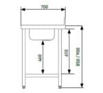 Eratos Mesa Mural Gama 700 con Cubeta sin Estante - Imagen 2