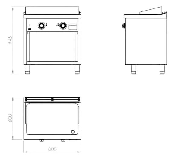 Fainca HR Fry Top de Acero Serie 600 de Pie FTE-E - Imagen 3