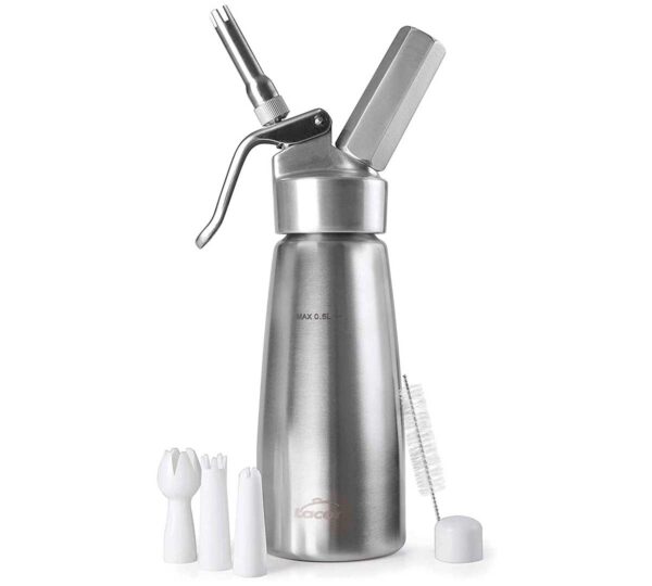Lacor Sifón Crema Acero Inox y Cabezal Aluminio