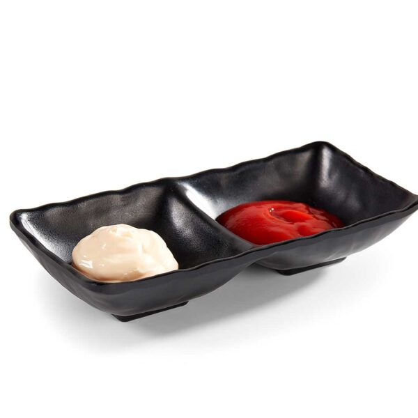 Pujadas Bandeja Snack o Salsas 2 Compartimentos Mini Black