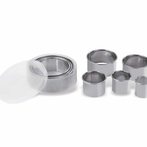 Pujadas Caja de 8 Cortapastas Redondos Lisos Acero Inox