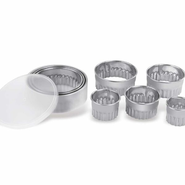 Pujadas Caja de 8 Cortapastas Redondos Rizados Acero Inox