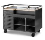 Pujadas Carro Cocktail con Encimera de Madera y Área de Trabajo