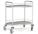 Pujadas Carro de Servicio con Barandilla y 2 Estantes