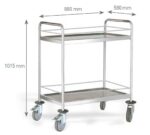 Pujadas Carro de Servicio con Barandilla y 2 Estantes - Imagen 2