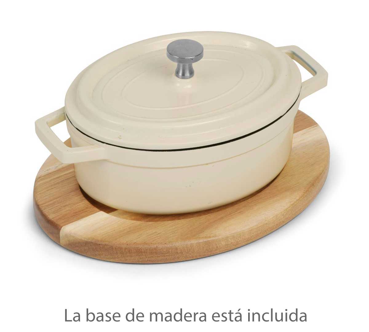 pujadas-mini-cazuela-oval-tapa-blanca-01.jpg Pujadas Mini Cazuela Oval con Tapa Blanca - Imagen 1