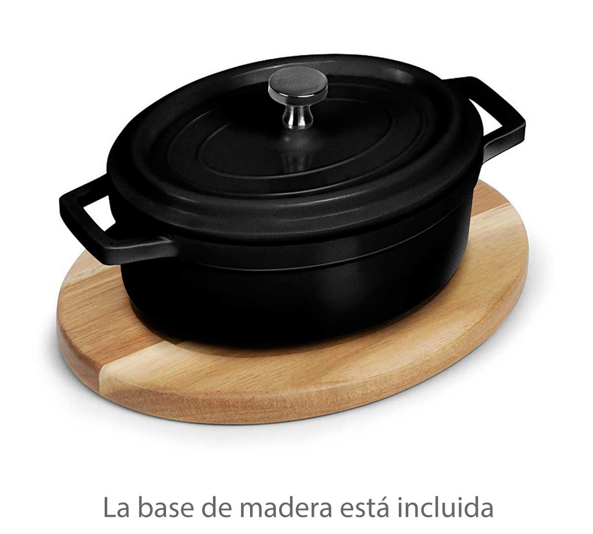 pujadas-mini-cazuela-oval-tapa-negra-01.jpg Pujadas Mini Cazuela Oval con Tapa Negra - Imagen 1