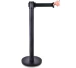 Pujadas Poste de Señalización Inox Negro con Cinta Retráctil