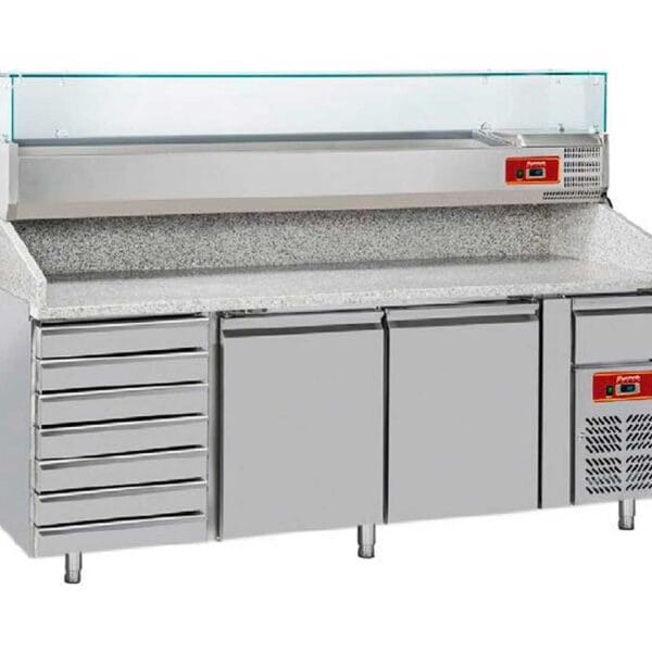 Savemah Mesa Refrigerada Pizza con Vitrina MRPG-2000