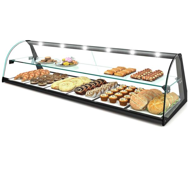 Sayl Vitrina Neutra Cristal Curvado con Estante